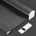 ZSTARR Motorized Blackout Roller Blinds with Remote Control,Rechargeable Smart Window Shades Compatible with Alexa Google via Hub,Fabric Wrapped Valance, Custom Size (Cement Gray)