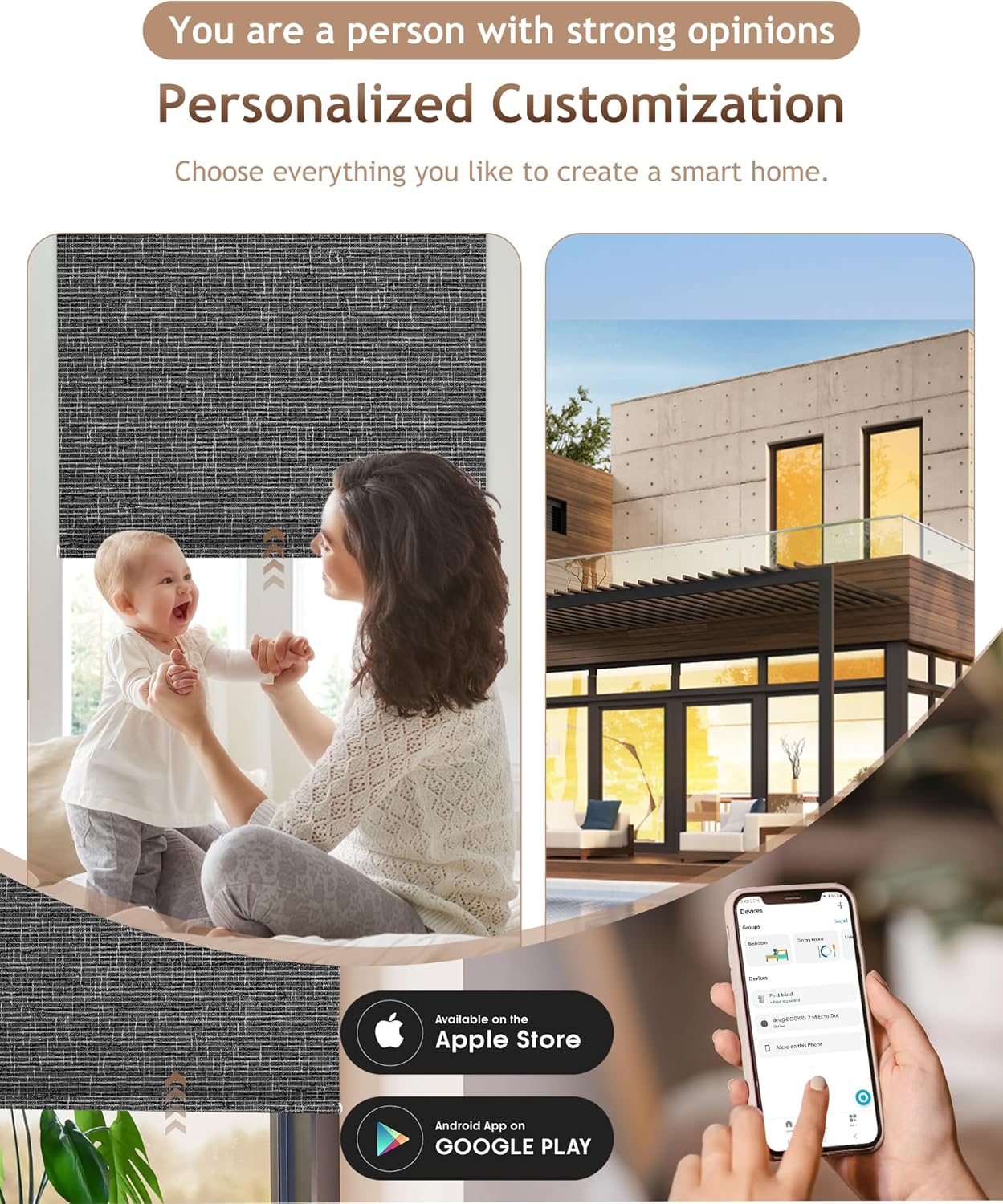 Kincmo Motorized Blinds with Remote,100% Blackout Motorized Roller Shades Work with Apple Homekit,Alexa,Google, Custom Electric Blinds with App,Voice Control (Classic Dark Grey)