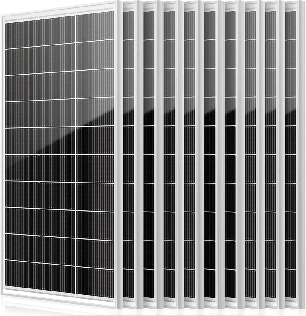 10pack 1500 Watt Solar Panels Monocrystalline Cell High-Efficiency PV Module, Solar Panels for Homes Camping RV Battery Boat Caravan and Other Off-Grid System