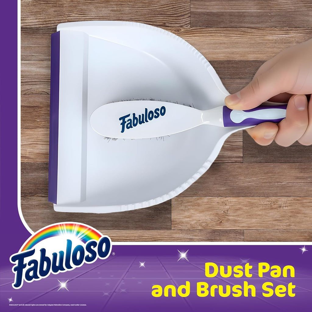 Fabuloso Brush and Dustpan Set – Compact Dust Pan and Brush Set with Snap-Together Storage and Hanging Hole