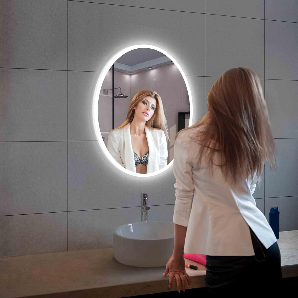 Blossom 20'' x 30'' LED Mirror for Bathroom Lighted Vanity Mirror for Wall Front Lights + Backlit LED Bathroom Mirror Anti-Fog Tempered Glass ETL Listed, Wall Mounted LED Vanity Mirror