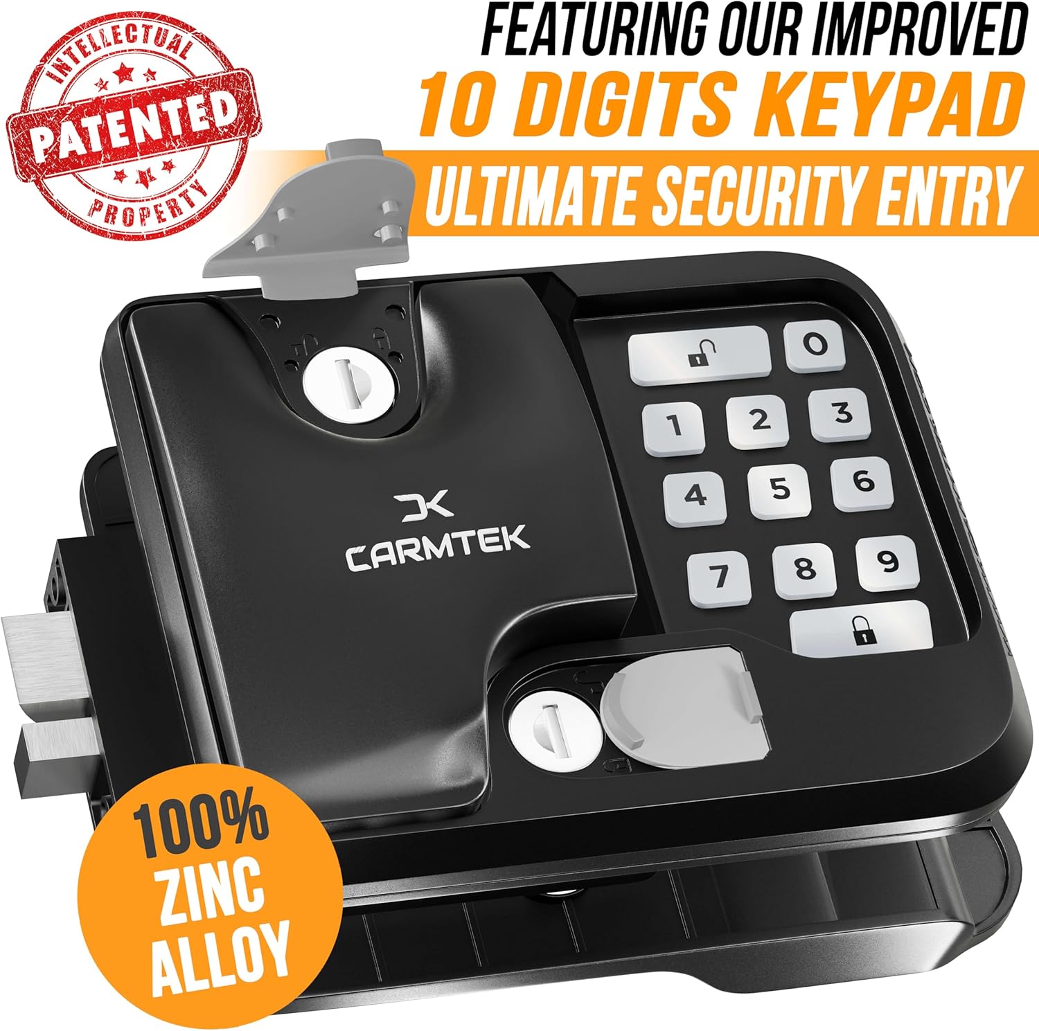 RV Keyless Entry Lock - 10 Digits V2.0 | Secure RV Door Lock Keyless Entry w/ 2 Inside Latches | Travel Trailer Door Lock Replacement w/ 2 Fobs, 4 Unique Keys | Only Fit 3.75" x 2.75" Lock Hole