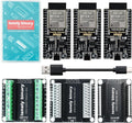 3-Pack ESP32 Gold Edition Kit WiFi Bluetooth Dual-Core MCU with Breakout Boards (Screw/Non-Screw Expansion Board) Tutorials -Type-C ESP32 Prototyping Kit Compatible with Arduino IDE