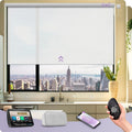 Graywind Motorized Roller Shades Compatible with Alexa Google Hardwired WiFi Smart Light Filtering Blind Remote Automated Blinds Electric Window Shade, Custom Size (1% Openness Solar White)