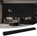 Wood Salt Acoustic Wall Panels, 2 Piece 94" x 23.6" x 0.8" Soundproof Wooden Wall Panels, 3D Fluted Sound Absorbing Panel, Matte Black