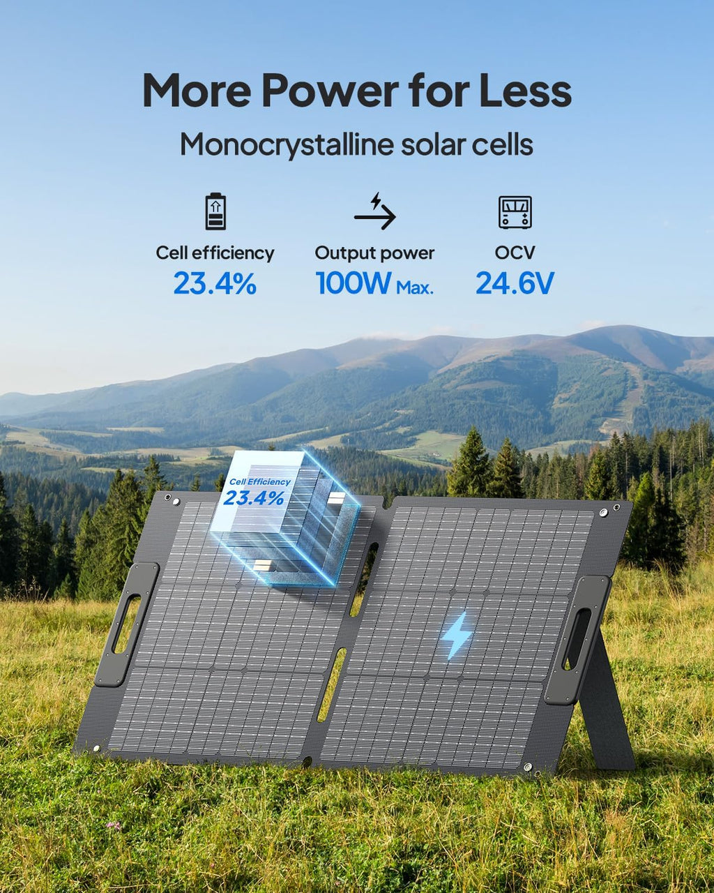 BLUETTI Elite 30 V2 Solar Generator with 100W Solar Panel (Ships Separately), 288Wh LiFePO4 Portable Power Station, 600W AC Outlets (1500W Power Lifting), for Camping, Home Use, Emergency