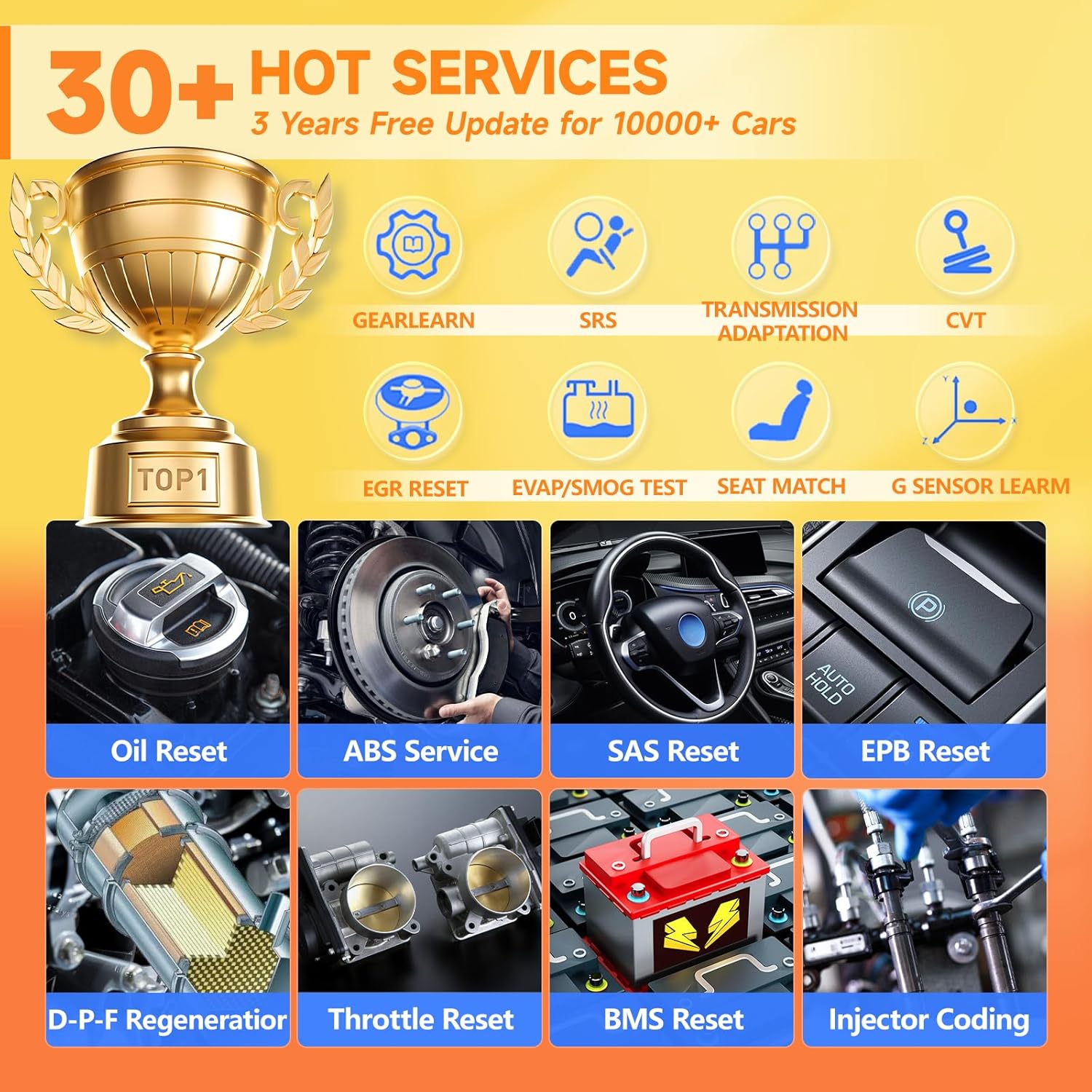 FOXWELL Car Scanner NT809BT, All System OBD2 Scanner Diagnostic Tool with 30 Maintenances, Wireless Bidirectional Scan Tool, Professional Car Diagnostic Scanner for All Vehicles, 3 Years Free Update