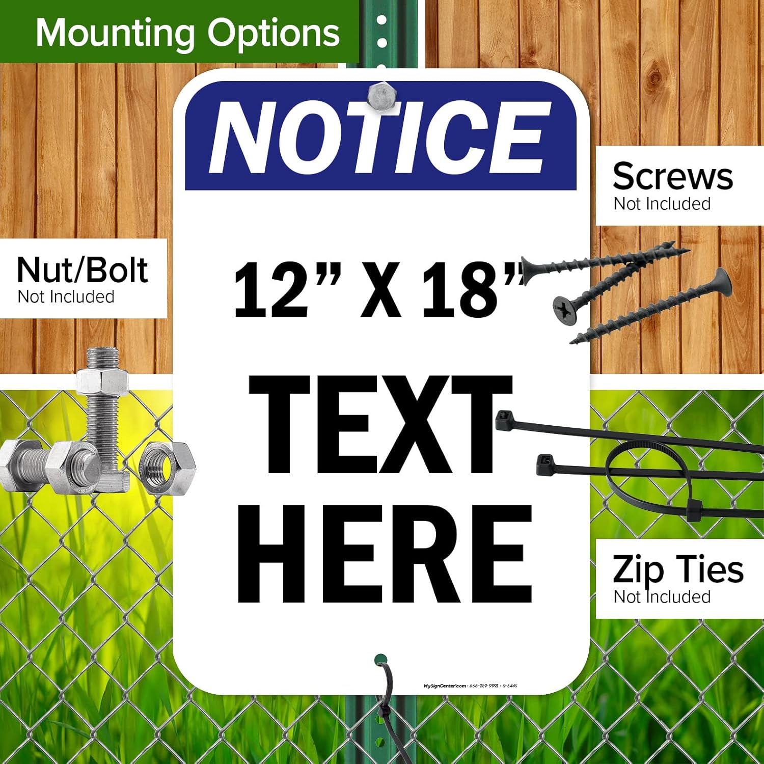 Custom Notice Sign, OSHA Sign, 12x18 Inches, Rust Free .063 Aluminum, Fade Resistant, Made in USA by My Sign Center