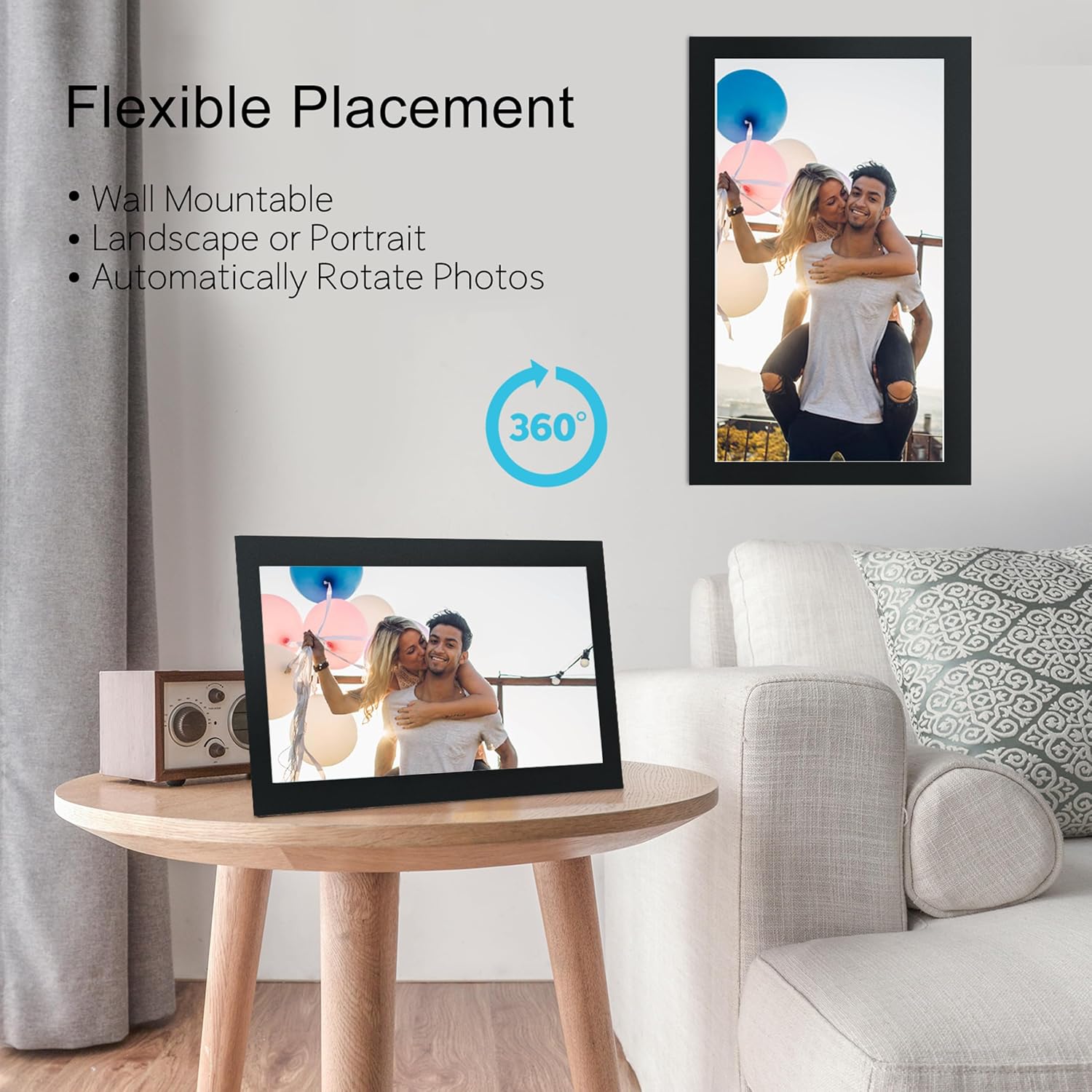 15.6'' Extra Large Digital Picture Frame WiFi Smart Digital Photo Frame 1920 * 1080 FHD Touchscreen 32GB Storage Space,Digital Using App Remotely Send Photos and Videos