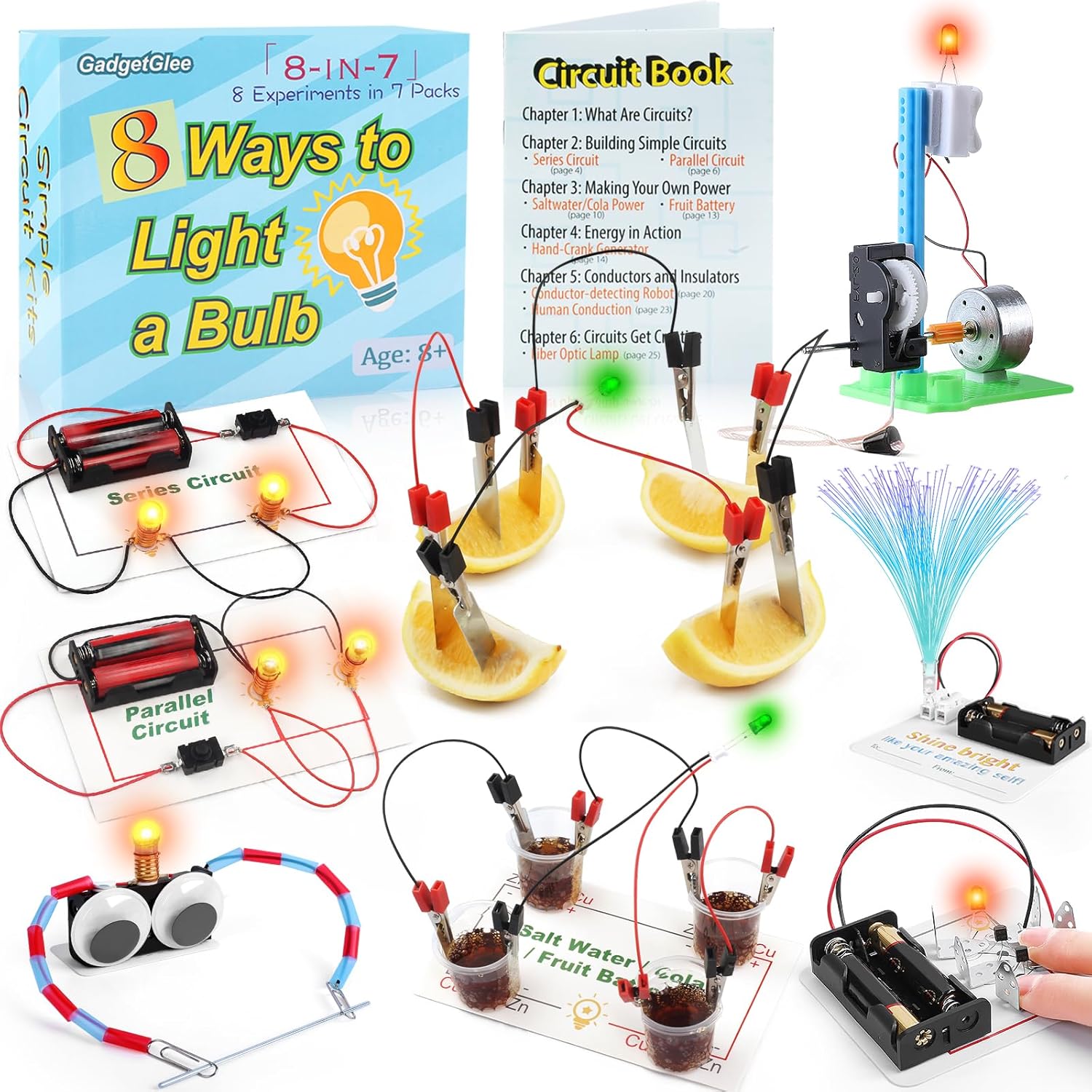 Science Circuit Kit Electricity for Kids Age 8-12, STEM Electrical Circuits Light Bulb Experiment, Electric Energy Technology Project Kits, STEAM Toys Science Gifts for 8 9 10 Year Old Boys Girls