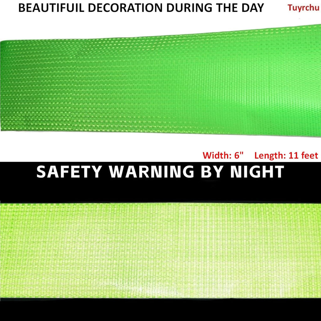 Green Reflective Tape Outdoor Waterproof 6 inch, High Visibility Warning Industrial Marking Tape, Safety Stickers (11 feet)