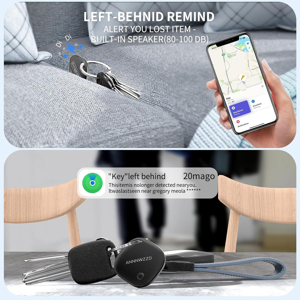 ANNNWZZD Air-Tag 4 Pack Item Finders with Apple Find My APP (iOS Only) Air Tags Help You Track Your Keys, Wallet, Luggage, Backpack, Super Lightweight [Apple MFi Certified]