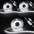 Led Strip Lights 5V USB 6.56ft/2m 640 LEDs Touch stepless Dimmable USB COB LED Strip Light 6500K White 10W Flexible 5v led for Bedroom Kitchen,Room Decor,3D Printing Lighting (3Pack)