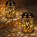 2 Pack Solar Lanterns Outdoor Waterproof, Hummingbird Garden Decor Gifts for Women Mom Grandma Hanging Solar Lights Metal Solar Decoration Outside for Yard, Patio, Lawn, Pathway