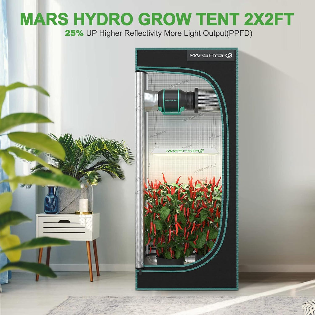 MARS HYDRO TS600 100W LED Grow Light for Beginners, New Diodes Layout Full Spectrum Growing Lamps for Indoor Plants Hydroponic Seed Starting Vegetables Bloom in 2x2 Grow Tent
