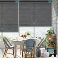 SmartWings Motorized Smart Blinds for Windows in Light Filtering, Electric Remote Roller Shades Compatible with Alexa/Google Home/Homekit, Custom Up to 110”W x 148”H, 5% Openness PVC Free Black