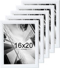 KTKDE 16x20 Picture Frame Set of 5,Studio Gallery 16 by 20 Poster Frame White Wooden, Large Frame for Photos, Posters - Art Prints best gift