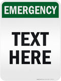 Custom Emergency Sign, OSHA Sign, 18x24 Inches, 3M EGP Reflective, Rust Free .080 Aluminum, Fade Resistant, Made in USA by My Sign Center