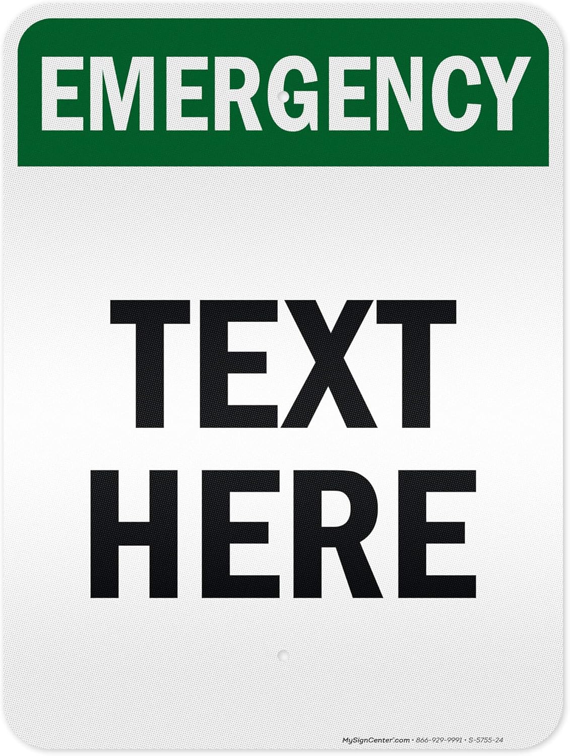 Custom Emergency Sign, OSHA Sign, 18x24 Inches, 3M EGP Reflective, Rust Free .080 Aluminum, Fade Resistant, Made in USA by My Sign Center