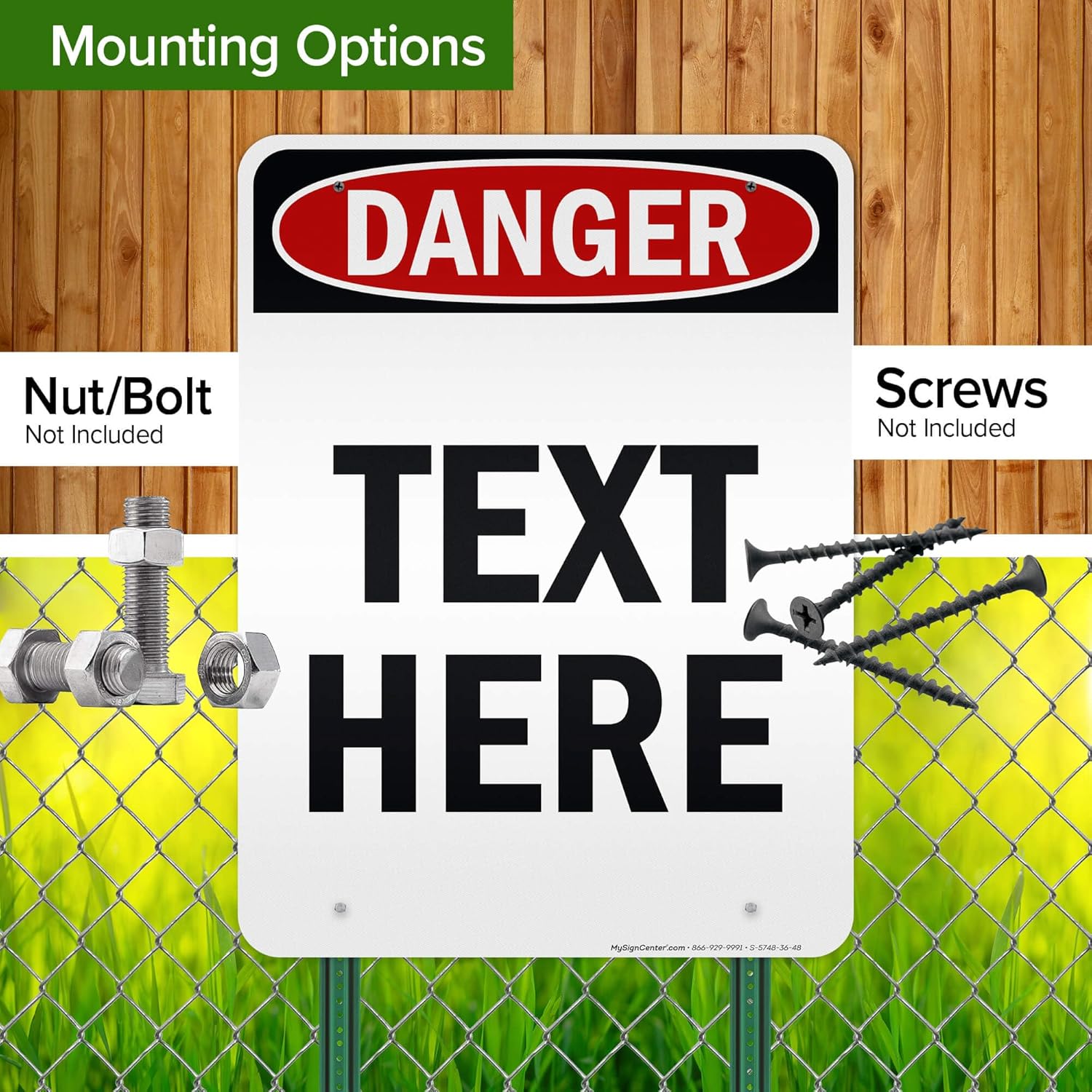 Custom Danger Sign, OSHA Sign, 36x48 Inches, Reflective, Rust Free DiBound, Fade Resistant, Made in USA by My Sign Center