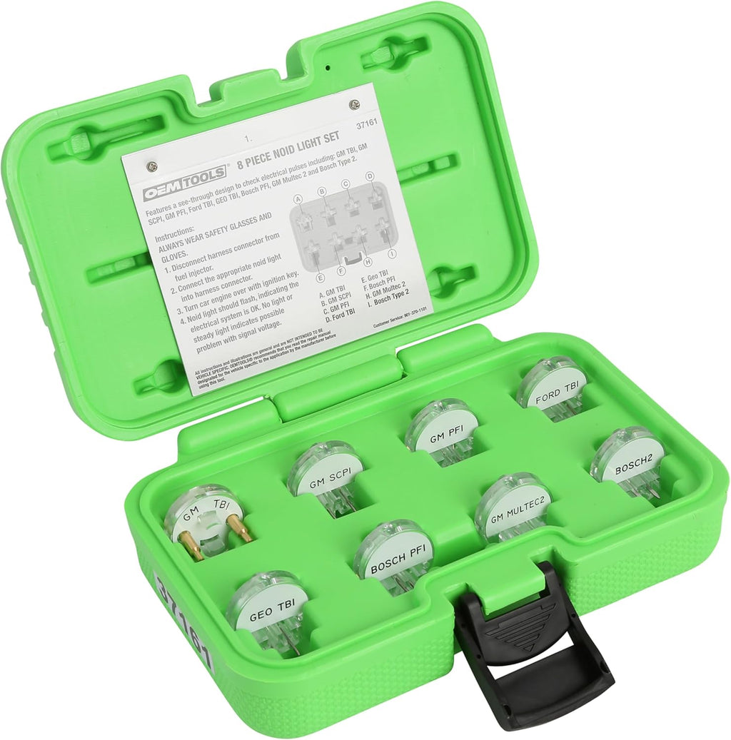 OEMTOOLS 37161 Noid Light Set, 8-Piece, Diagnose Issues in Any Automobile’s Ignition or Fuel Injection Systems, Work with Nearly Every Modern Car, Mechanics’ Tools, Come with Carrying Case