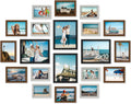decorUhome Assorted Picture Frames Collage Wall Decor for Photo Gallery Display Set of 20 Including Four 8x10 / Eight 5x7 / Eight 4x6 for Family Wall Decor, Black/Brown/Grey, 20 Pack