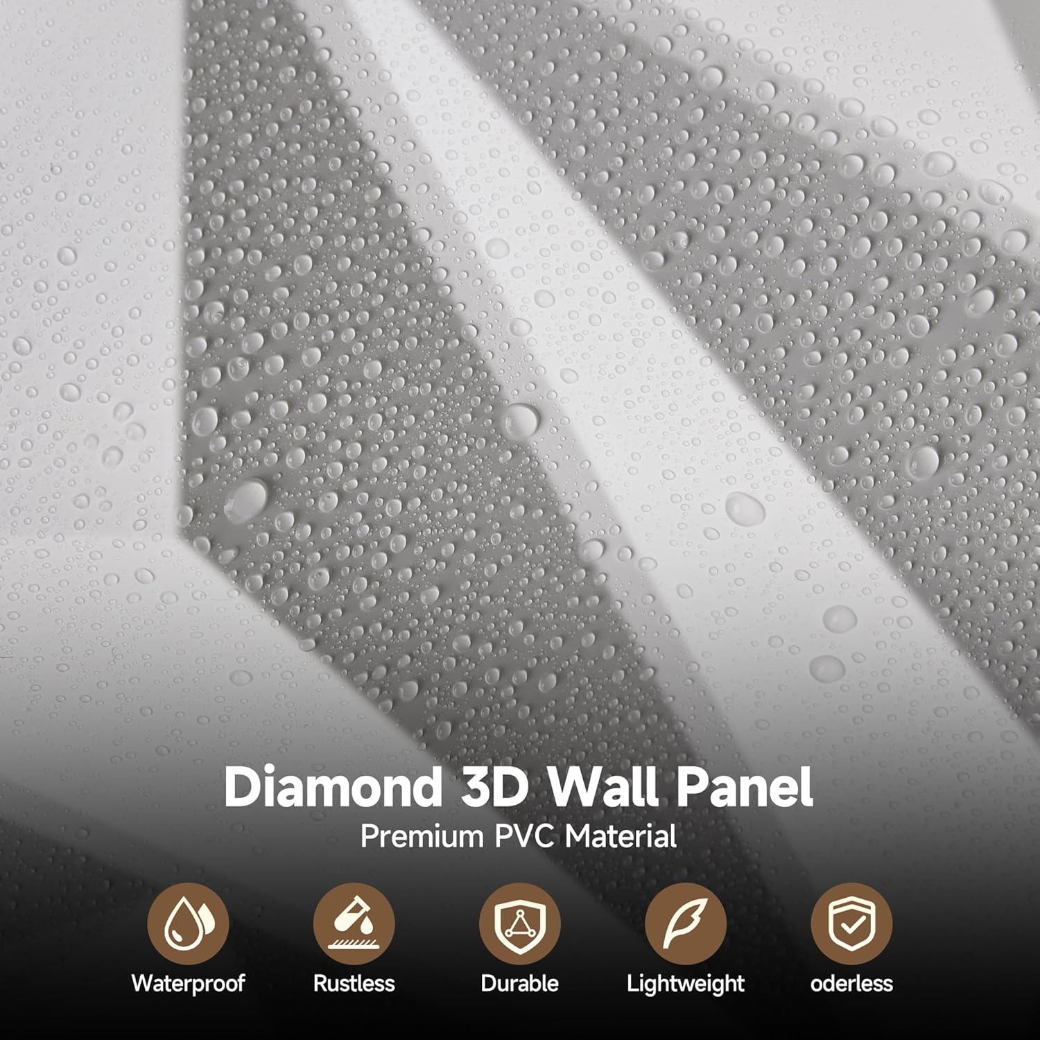 INMOZATA 3D Wall Panels for Interior Wall Decor, 33 Pack 12 x 12 Inch Decorative Wall Panels Diamond 3D Textured Accent Panel for TV, Gaming Living Room, Bedroom Background(White)