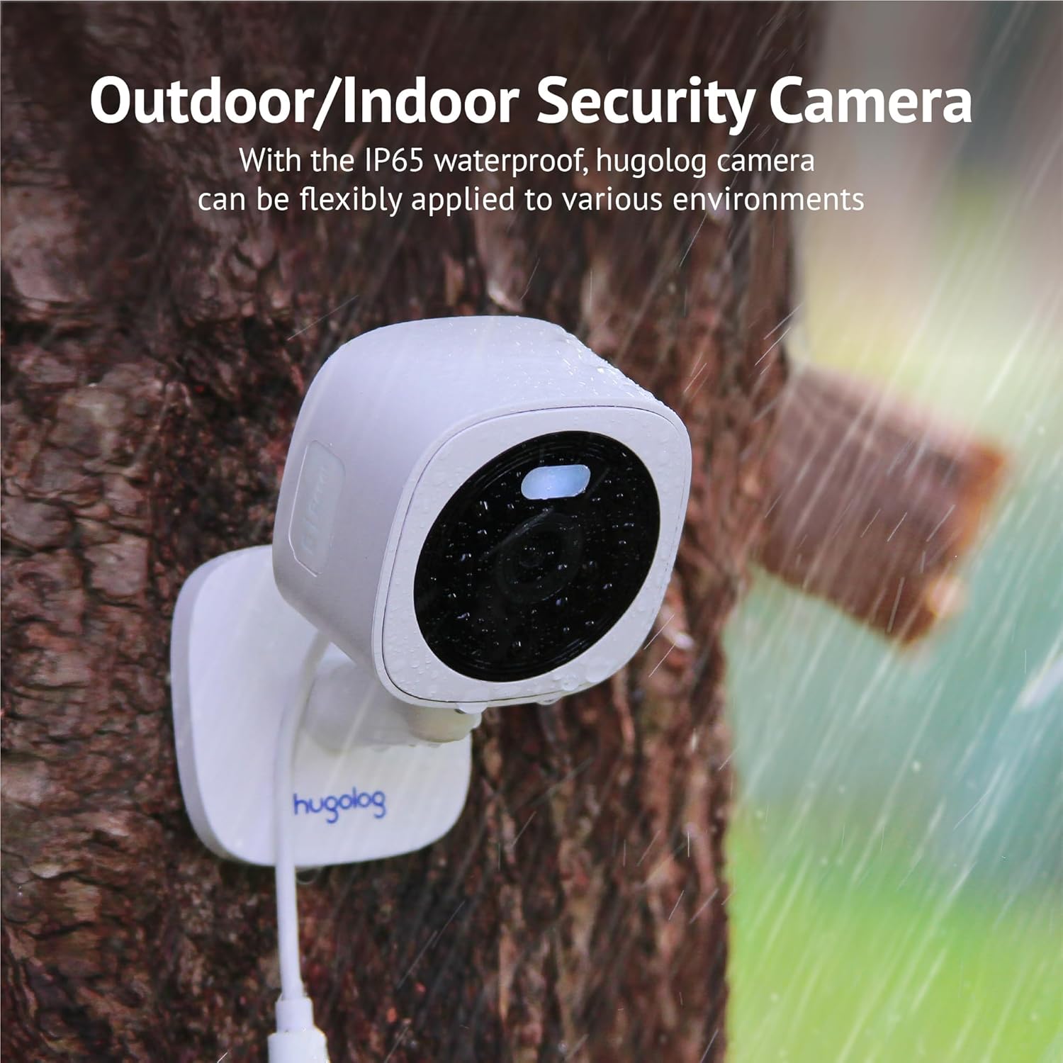 Hugolog 2K 3MP Outdoor Indoor Security Cameras for Home Security, Home Camera with Starlight Color Night Vision,Built-in Spotlight,Motion Detection,2-Way Talk,US Cloud & Local Storage,Works with Alexa