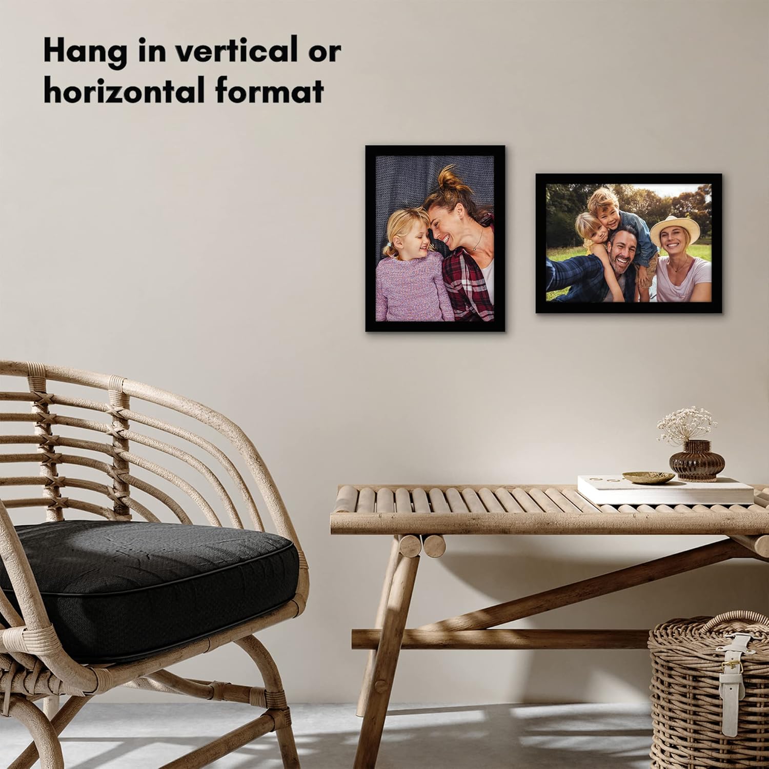 Americanflat 10x14 Picture Frame with Shatter-Resistant Glass - Signature Collection - Gallery-Style Frames Made of Engineered Wood - Photo Frame for Wall Display - Black
