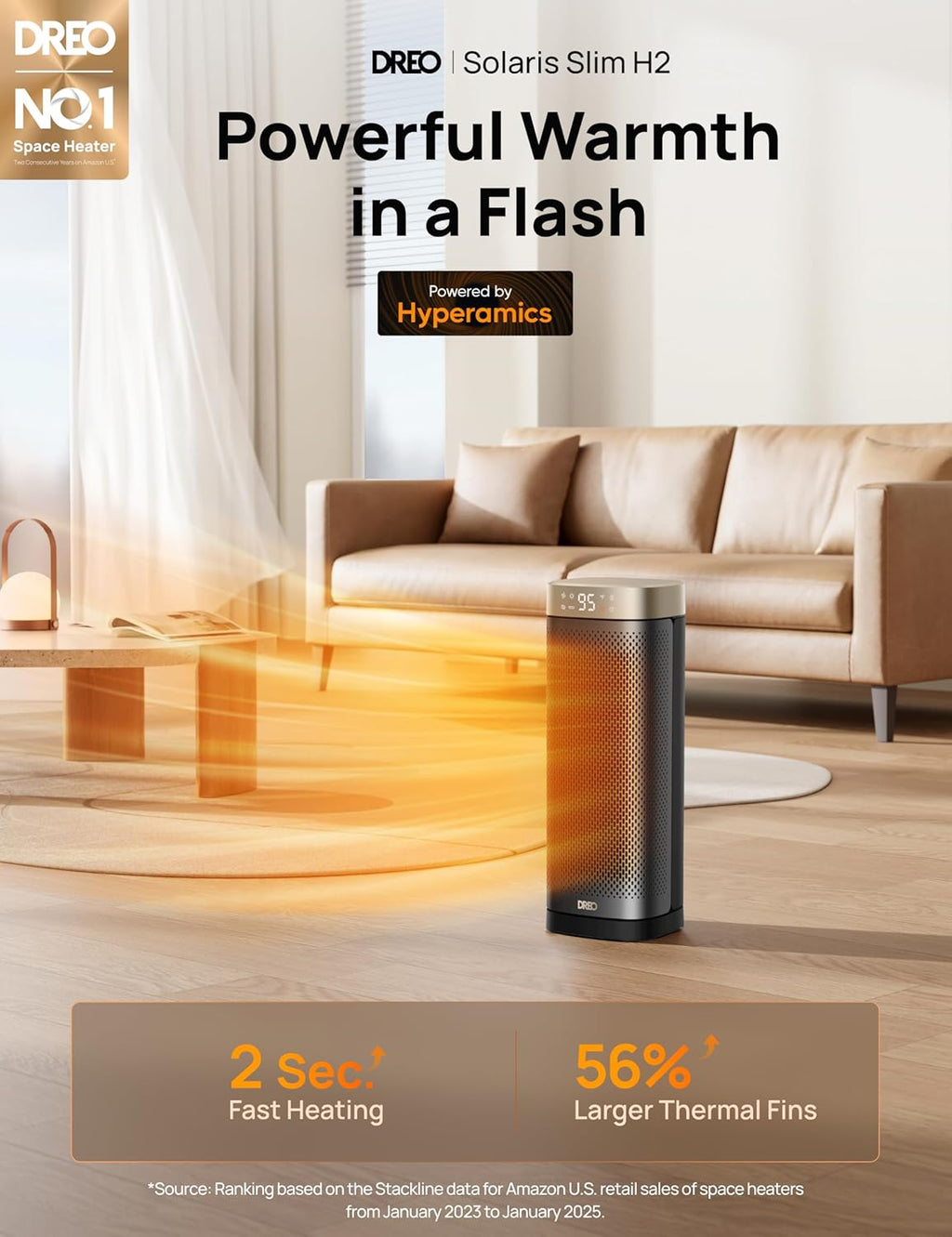 DREO Space Heaters for Indoor Use Large Room, 70 ° Oscillation, Fast Heating Ceramic Electric with Digital Thermostat, Remote Control, 1-12H Timer, Overheat Protection, Safety Heater for Bedroom