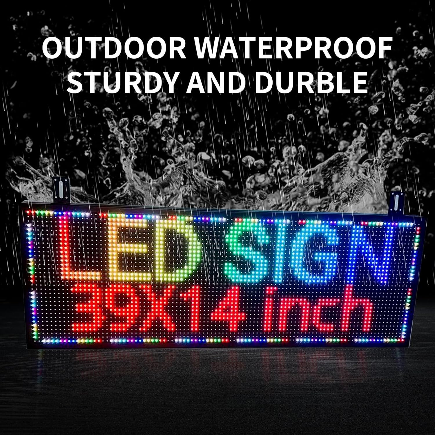 Scrolling Programmable Led Sign Outdoor Digital Word Led Pantalla Para Publicidad Usb Wifi Bright Advertising Enabled Control Display Small Message Board Lights 39"×14"