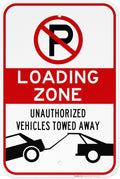 No Parking Symbol Sign, Loading Zone Sign, 12x18 Inches, 3M EGP Reflective .063 Aluminum, Fade Resistant, Easy Mounting, Indoor/Outdoor Use, Made in USA