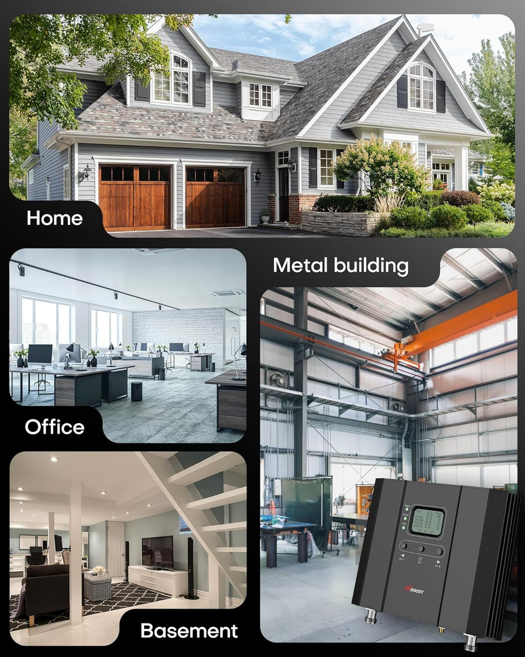 Cell Phone Booster Cover 6000 sq ft, Boost 5G 4G LTE Signal for All US Carriers, Cell Phone Signal Booster for Home Office, APP Support, FCC Approved