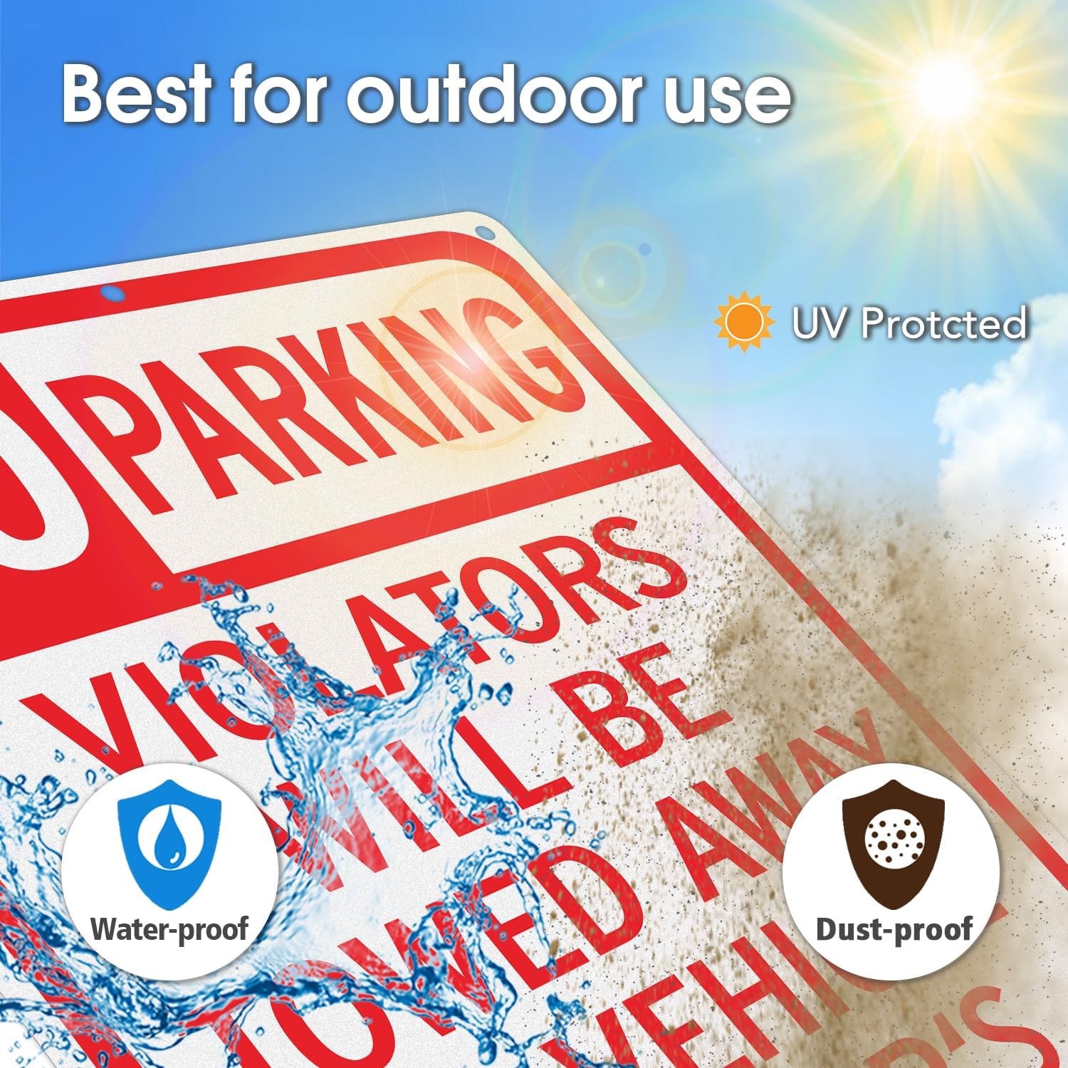 GicnKeuz Large No Parking Signs,14x10 Inches Violators Will Be Towed Away at Vehicle Owner's Expense Signs, Reflective Aluminum, Fade Resistant,Indoor or Outdoor Use (2-Pack)