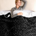 Homemate Heated Blanket Electric Throw - 50"x60" Heating Blanket Throw 1/2/4/6/8 Hours Auto-Off 10 Heat Levels Over-Heat Protection Luxury 800 GSM Faux Fur 200 GSM Sherpa ETL Certification