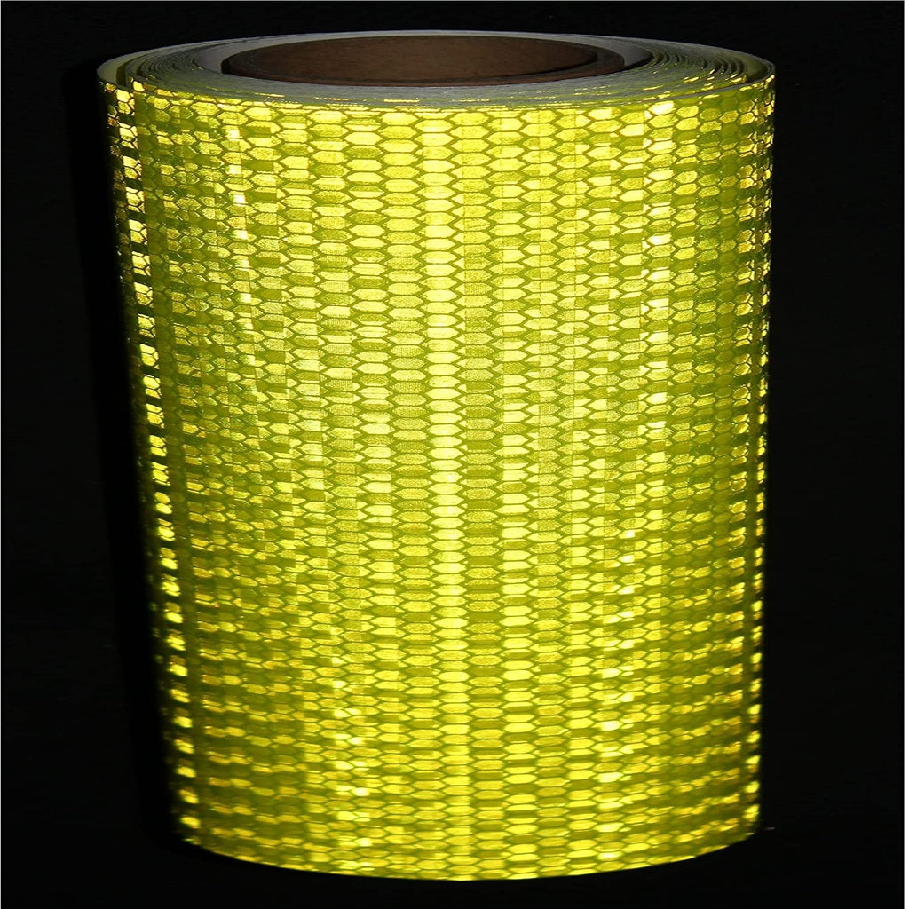 Fluorescent Yellow Reflective Tape Outdoor Waterproof 6 inch, High Visibility Warning Safety Industrial Marking Tape (11 feet)