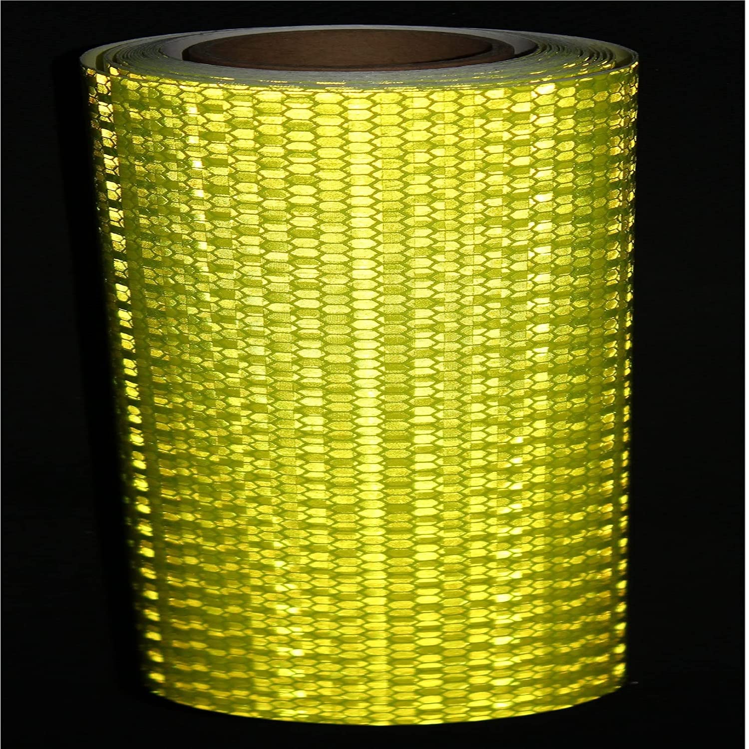 Fluorescent Yellow Reflective Tape Outdoor Waterproof 6 inch, High Visibility Warning Safety Industrial Marking Tape (11 feet)
