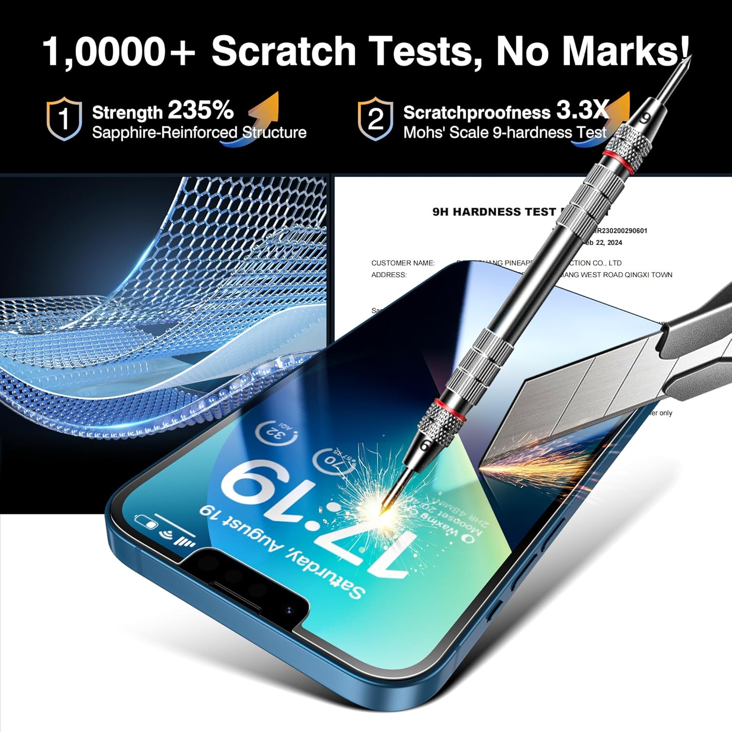 EZ-GLAZ-4+2 Pack for iPhone 13 Privacy Screen Protector[6.1 inches] With Camera Lens Protector, [Drop Protection] 9H Hardness Full Coverage Anti-Spy Tempered Glass Film, Easy to install