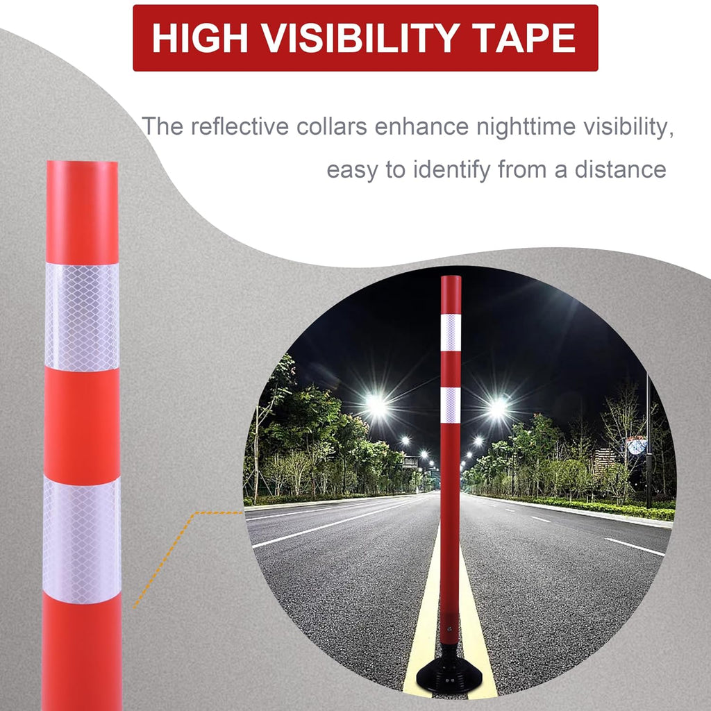 48" Traffic Cones 8-Pack with Heavy-Duty Spring Base - Road Safety & Parking Lot Delineators for Construction Zones, Highways - OrangeStar