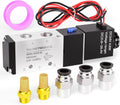 TAILONZ PNEUMATIC 1/4"NPT Solenoid Valve DC24V Single Coil Pilot-Operated Electric 2 Position 5 Way Connection Type 4V210-08 Outlet wire
