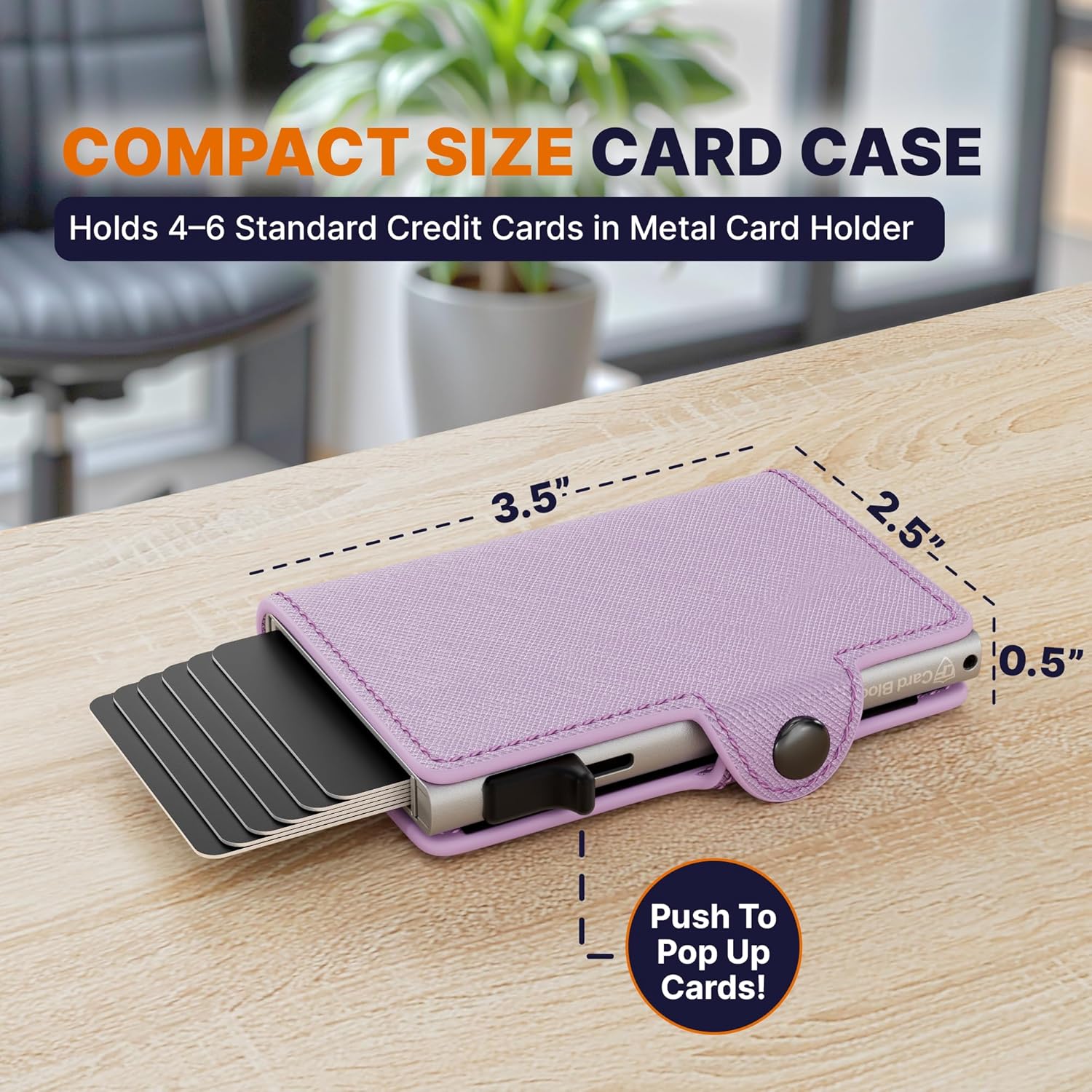 Conceal Plus Small RFID Wallet for Women, Slim RFID Blocking Credit Card Holder Womens Wallet, Smart Pop Up Minimalist Card Case, Holds 4-6 Cards Plus Cash & ID, Compact Travel Wallet 3.25"x2.5"x.5