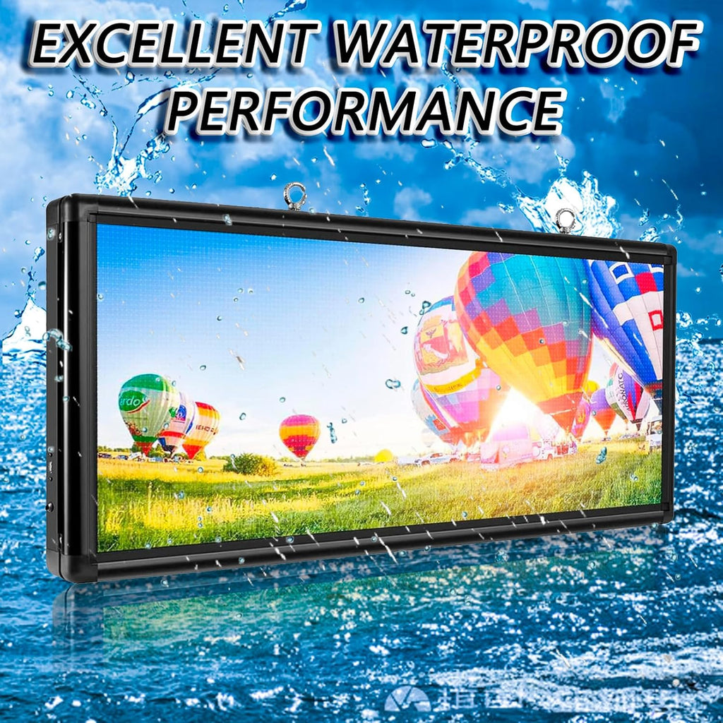 MNY Outdoor Scrolling Led Sign WIFI Programmable P6 40’’x18’’,High Brightness LED Digital Display Sign Custom Banner for Businesses Advertising,Support Scrolling Texts, Images and Video