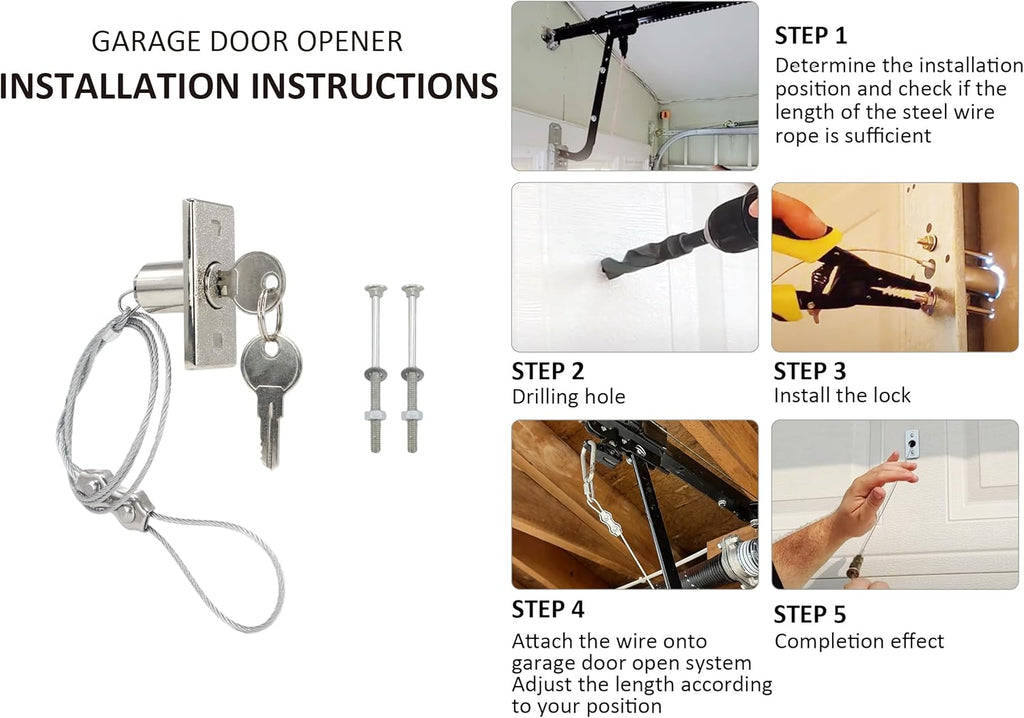 Universal Garage Door Opener Emergency Garage Door Disconnect Release Lock Kit