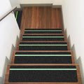 10 Pack 6” x 30” Anti Slip Traction Treads with Glow in The Dark Stripe, Outdoor Waterproof Non Skid Pre-Cut Tape with Roller, High Traction Friction Abrasive Adhesive for Stairs Step