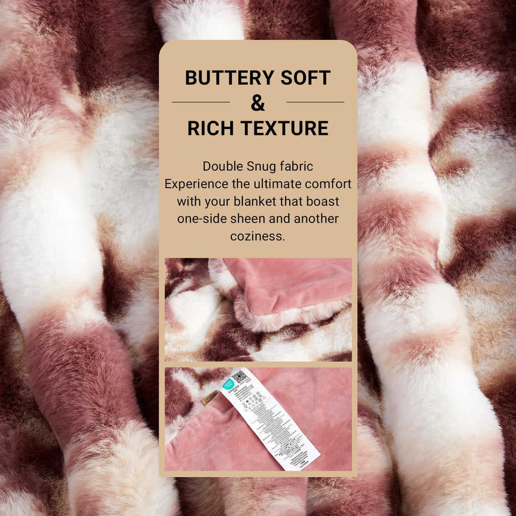 SAPHREAS Faux Fur Throw Blanket for Couch, Fluffy Fuzzy Bubble Blanket for Sofa Bed Living Room, Decor Soft Cozy Gifts for Women Men, 60x80” Tie Dye Burgundy