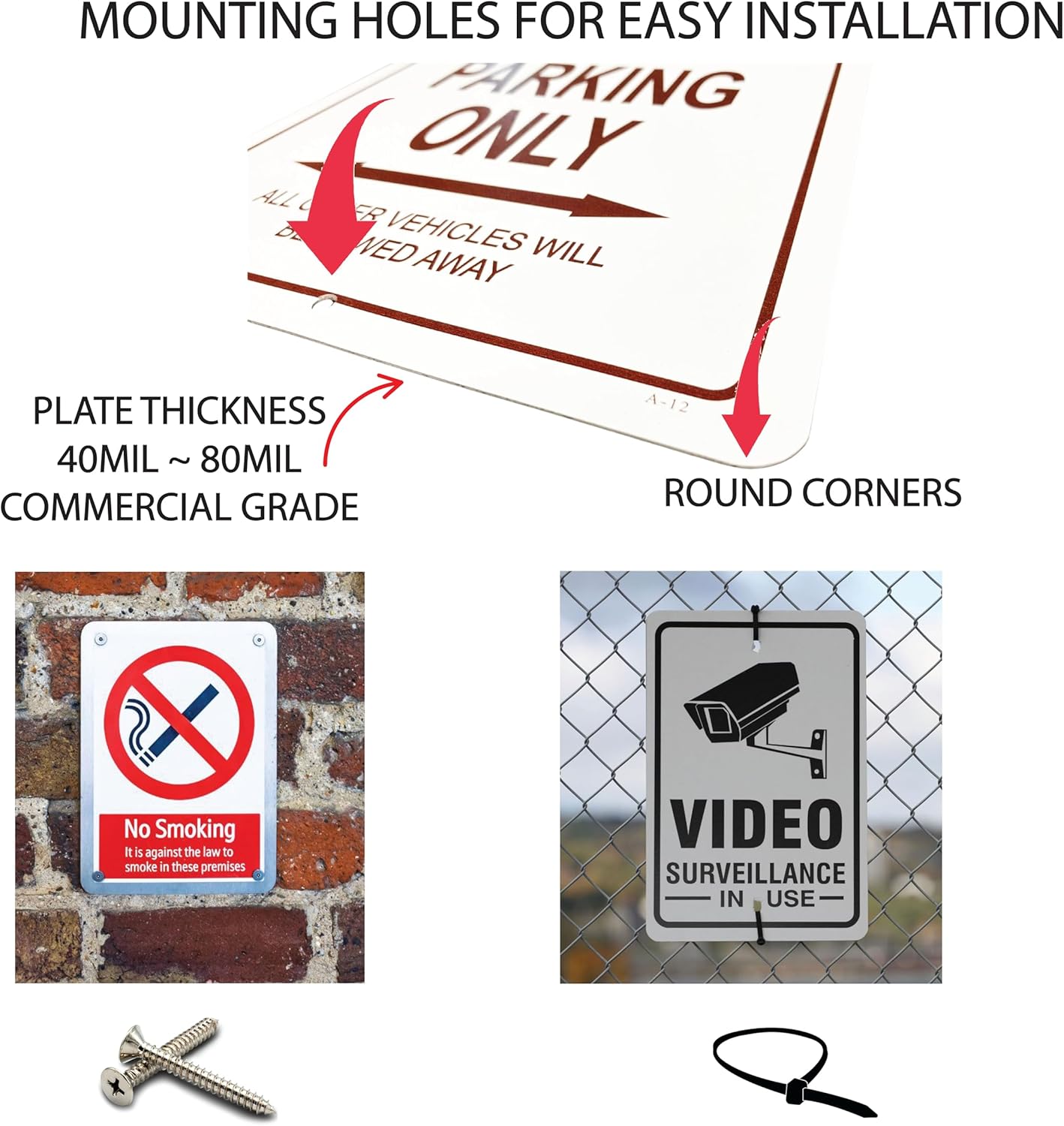 Custom Metal Sign, Choose your own Colors, Fonts. Add Graphics, Outdoor Protection. Heavy-Duty Rust-Free Commercial Grade Aluminum Sign - 12"x18" (landscape style 1)