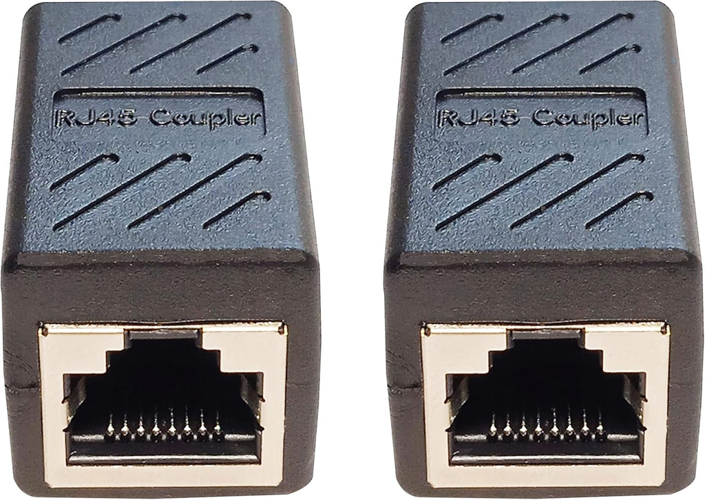 RJ45 in-Line Coupler Adapter Female to Female Ethernet Cable Extender 8-Pin Modular Network Connector for Cat7 Cat6 Cat5e Cat5 Ethernet Cable 2pcs