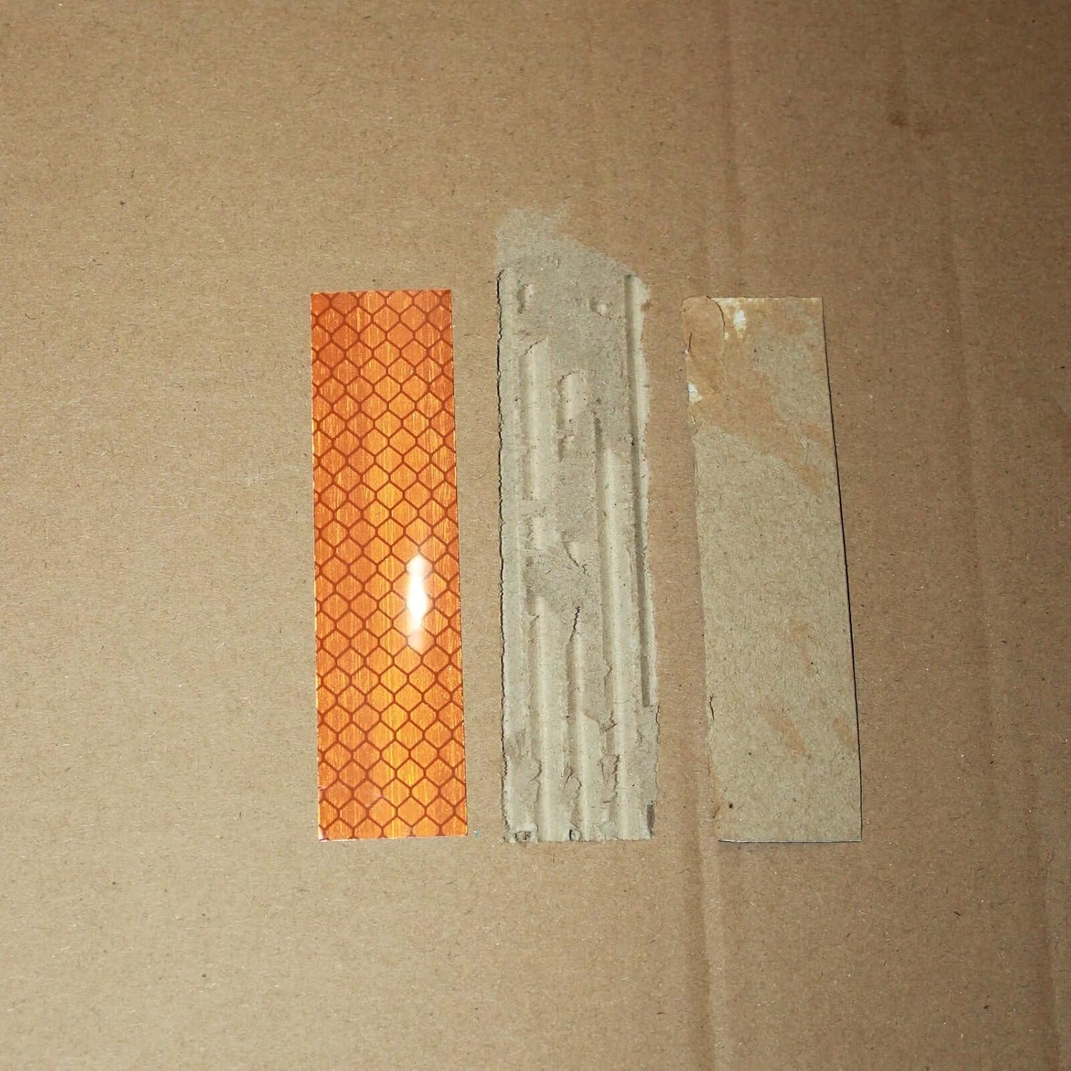 Non Fading Brown Reflective Stickers 1 inch X 4 inch, Outdoor Waterproof High Visibility Warning Safety Adhesive Reflector Tape (50 Pcs)