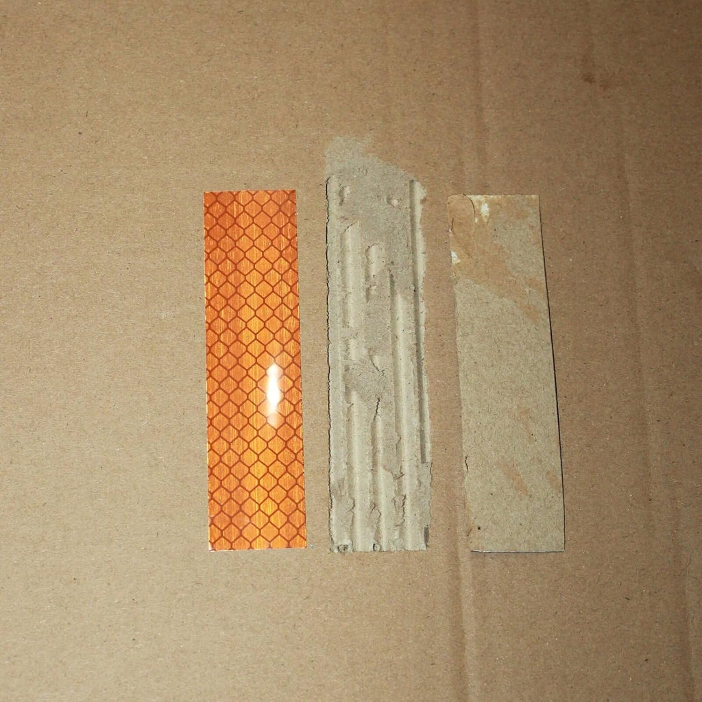 Non Fading Brown Reflective Stickers 1 inch X 4 inch, Outdoor Waterproof High Visibility Warning Safety Adhesive Reflector Tape (20 Pcs)