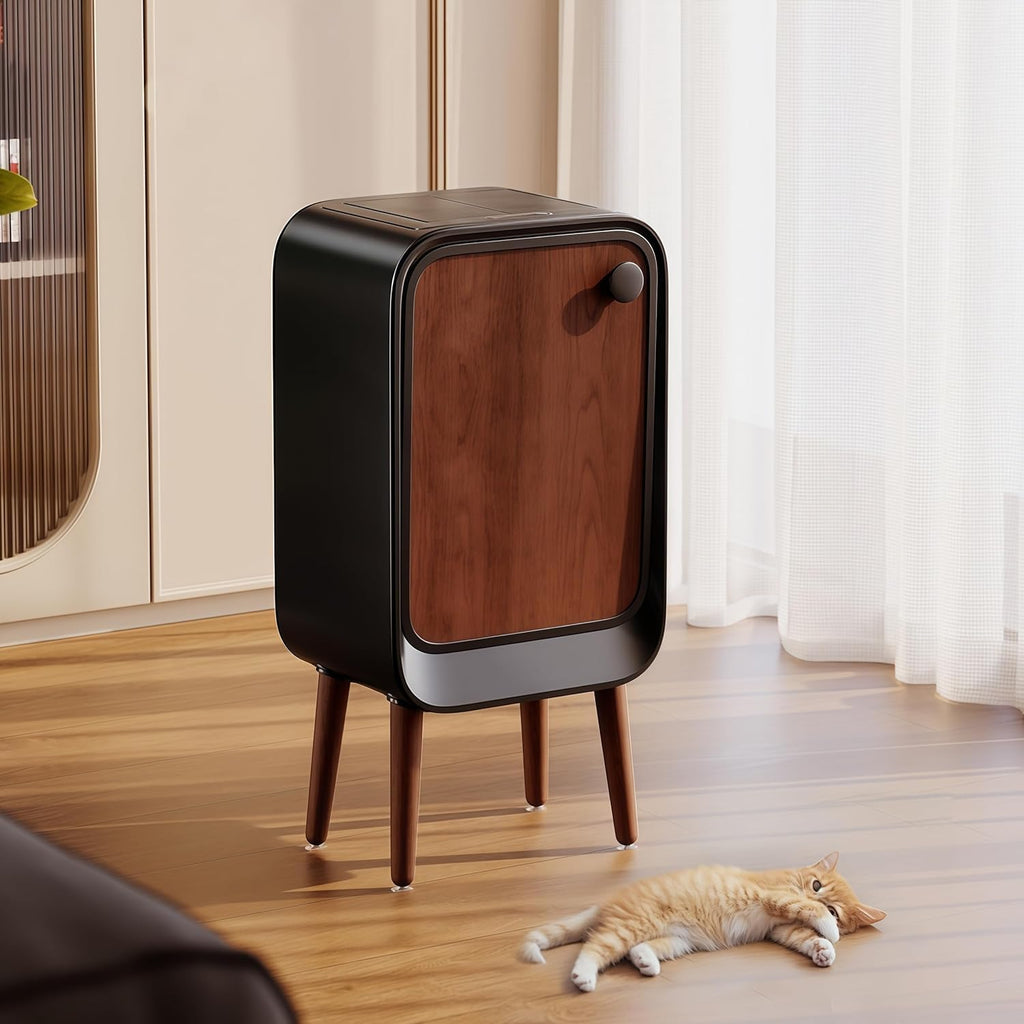 Automatic Motion Sensor Trash Can, Hands-Free Touchless Kitchen Bin with Smart Lid, Electric Bathroom Wastebasket for Office Home, Odor-Control Auto Close Garbage Container